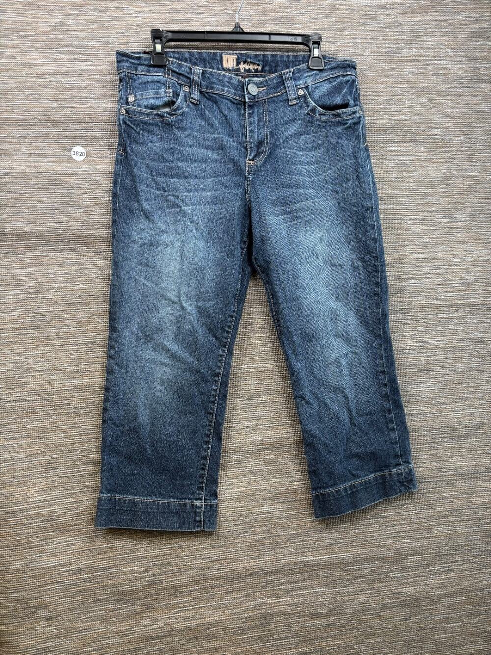 Kut From The Kloth Cuffed Capri Denim Blue Jeans Women's Size 12 Mid Rise